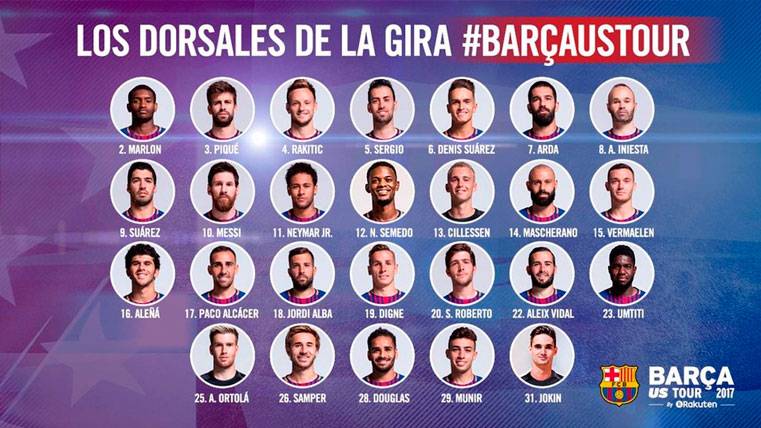 Los Jugadores Del Barça Ya Tienen Dorsales Para La Gira - FC Barcelona ...