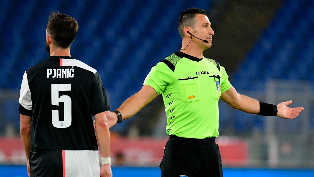 Miralem Pjanic in a match of Juventus in the Coppa Italia