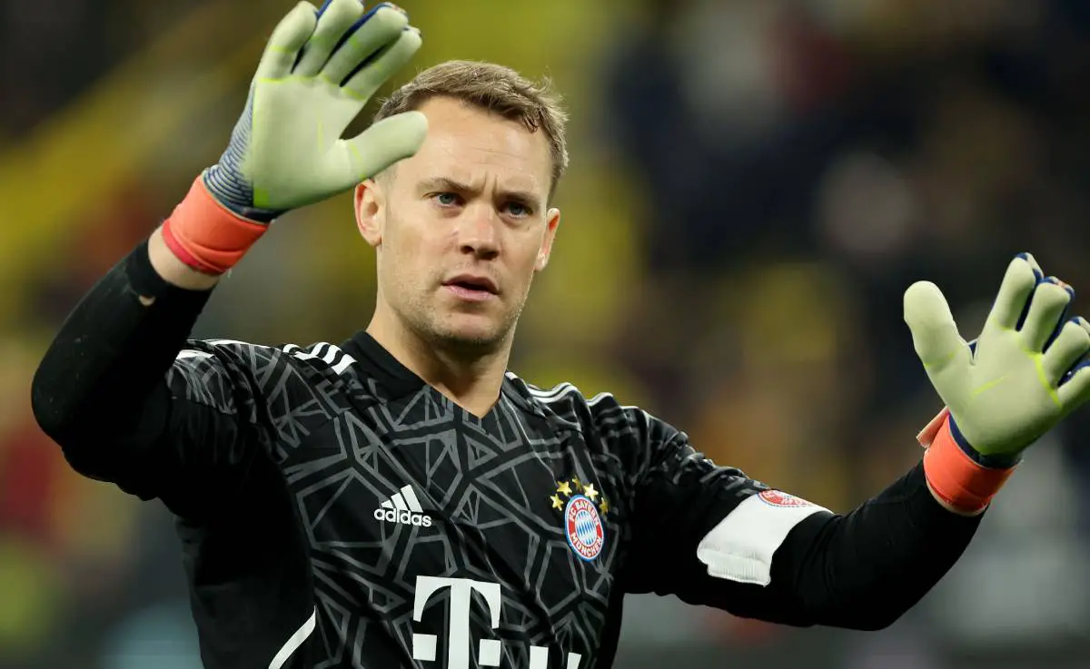 Neuer in a match v Borussia Dortmund