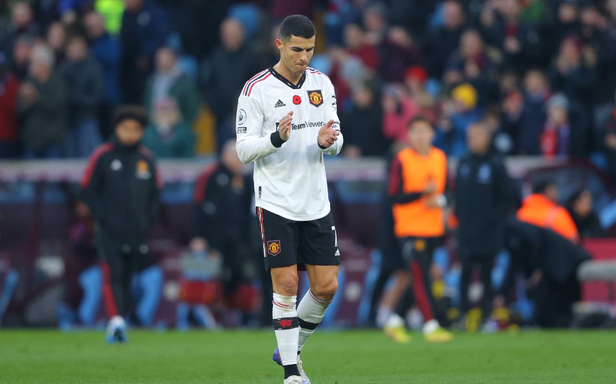 Cristiano Ronaldo in a match v Aston Villa