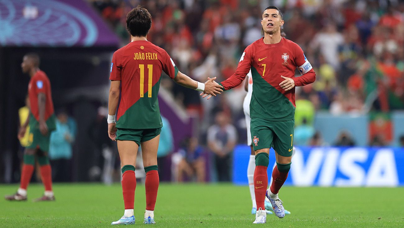 Joao Félix y Cristiano Ronaldo