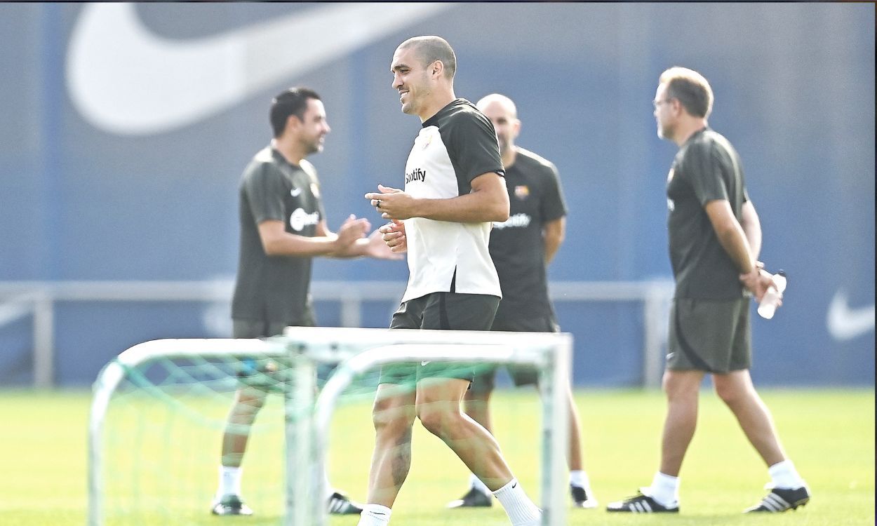 Oriol Romeu en un entrenamiento del FC Barcelona