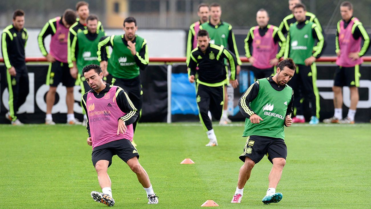 Xavi Cazorla entrenamiento