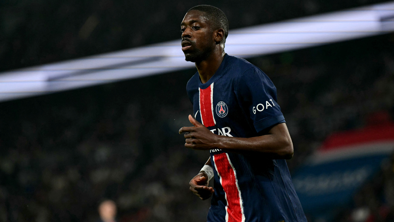 Ousmane Dembélé en el duelo entre el PSG y el Toulouse en la Ligue 1