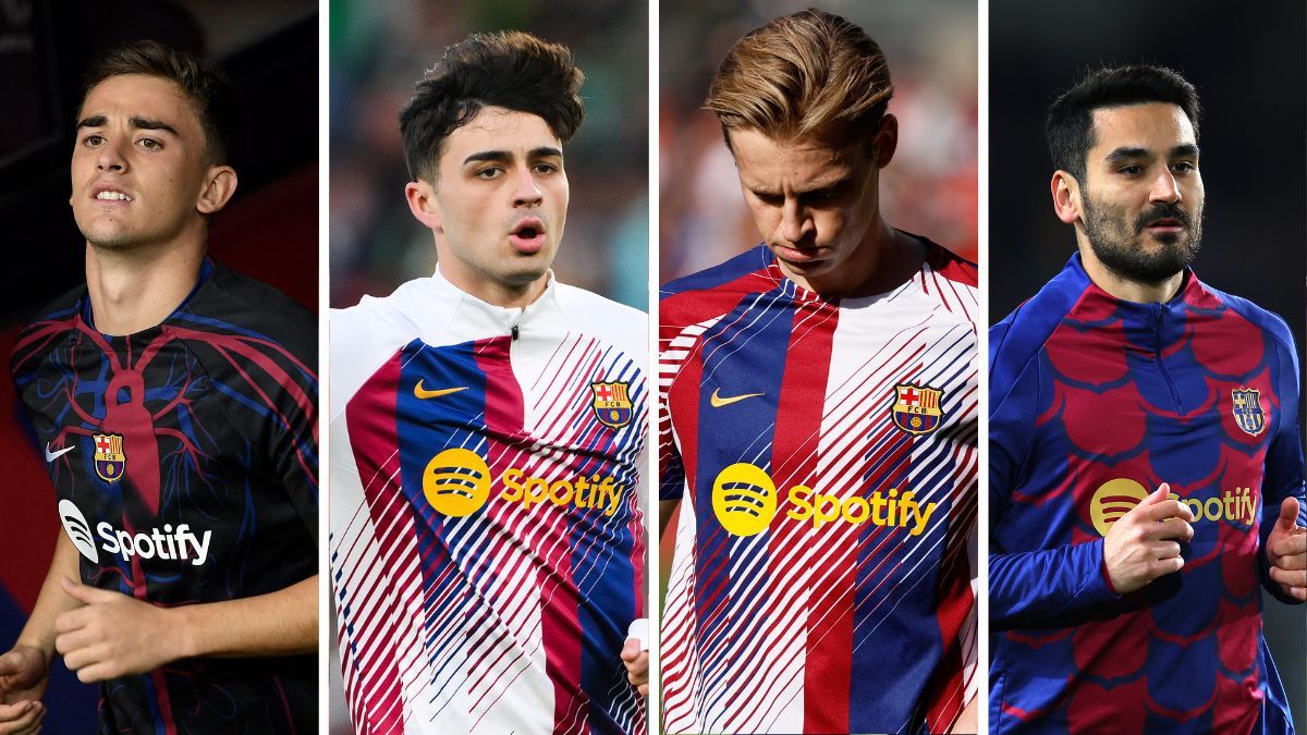 Gavi, Pedri, De Jong y Gündogan, centrocampistas del FC Barcelona