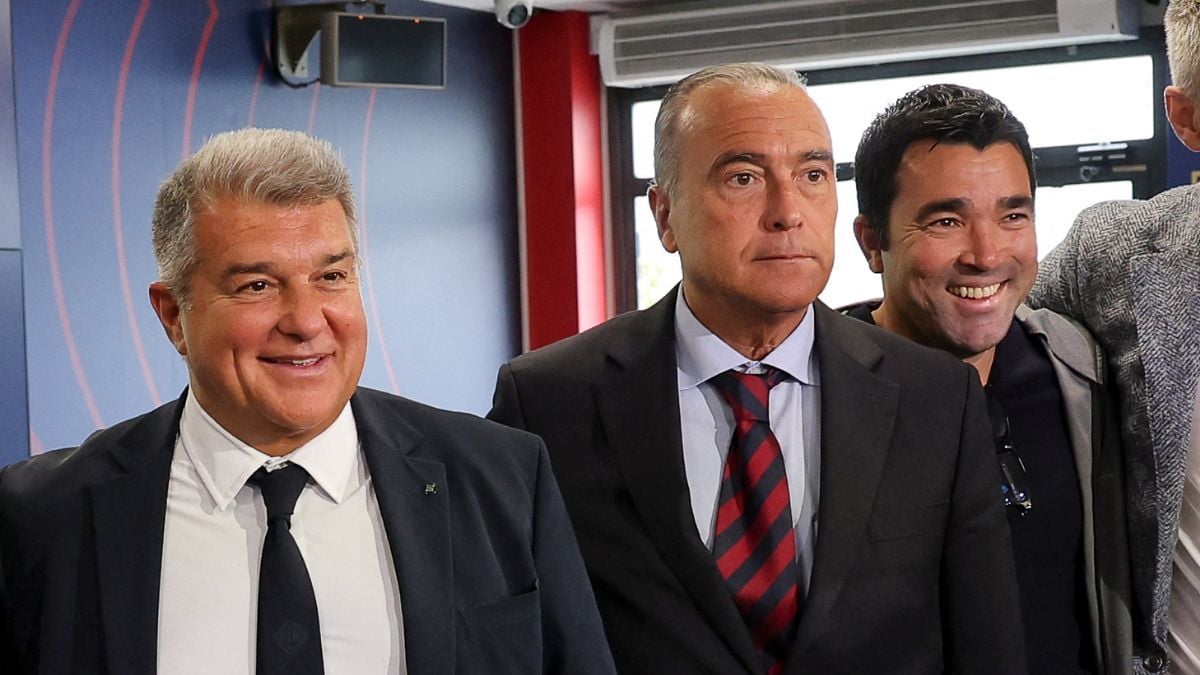 Laporta, Rafa Yuste y Deco, directivos del Barça