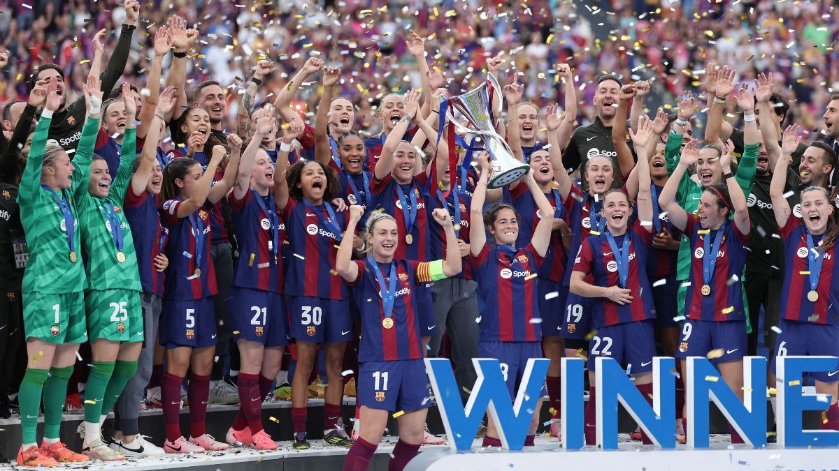 El FC Barcelona Femení celebra su tercera Champions League