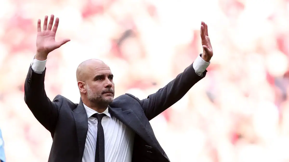 Pep Guardiola en la final de la FA Cup