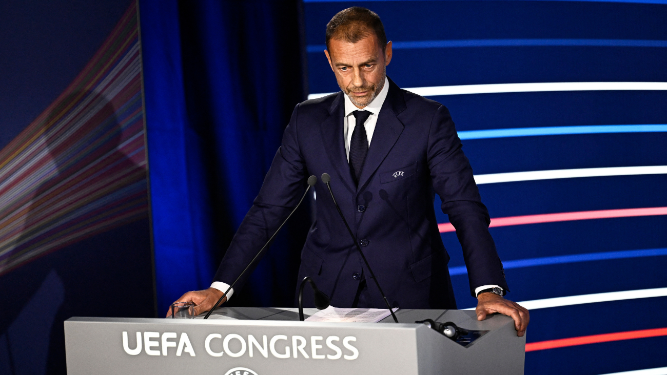 Aleksander Čeferin en un congreso de la UEFA