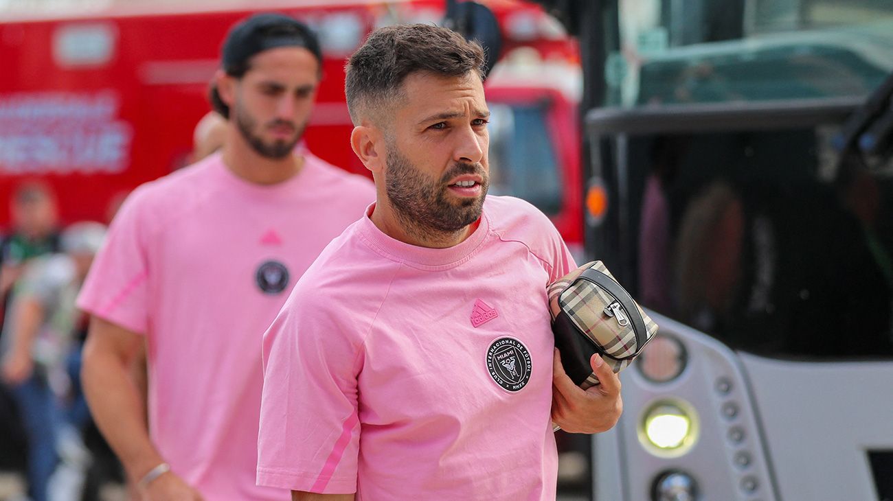 Jordi Alba en la previa a un partido con el Inter de Miami