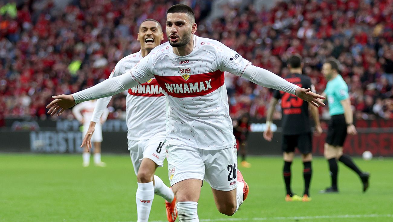 Deniz Undav celebrando un gol con el Stuttgart