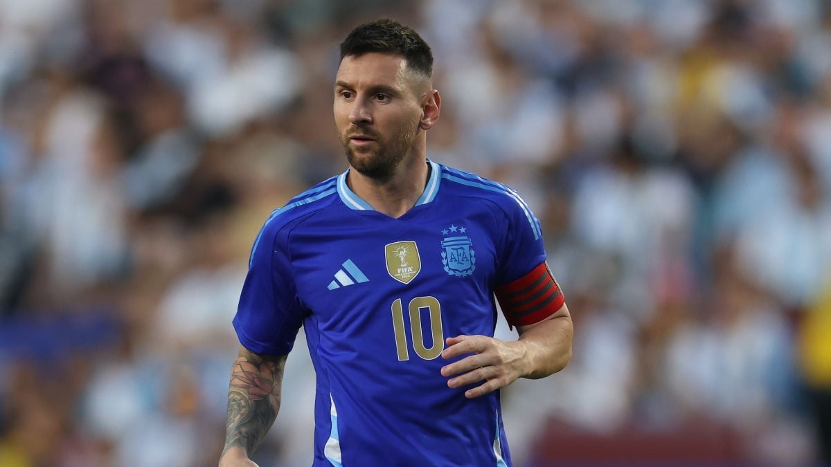 Leo Messi en un amistoso con Argentina