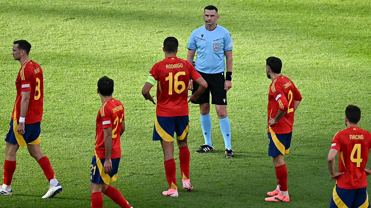 Jugadores de la selección de España en el duelo ante Croacia en la Eurocopa 2024