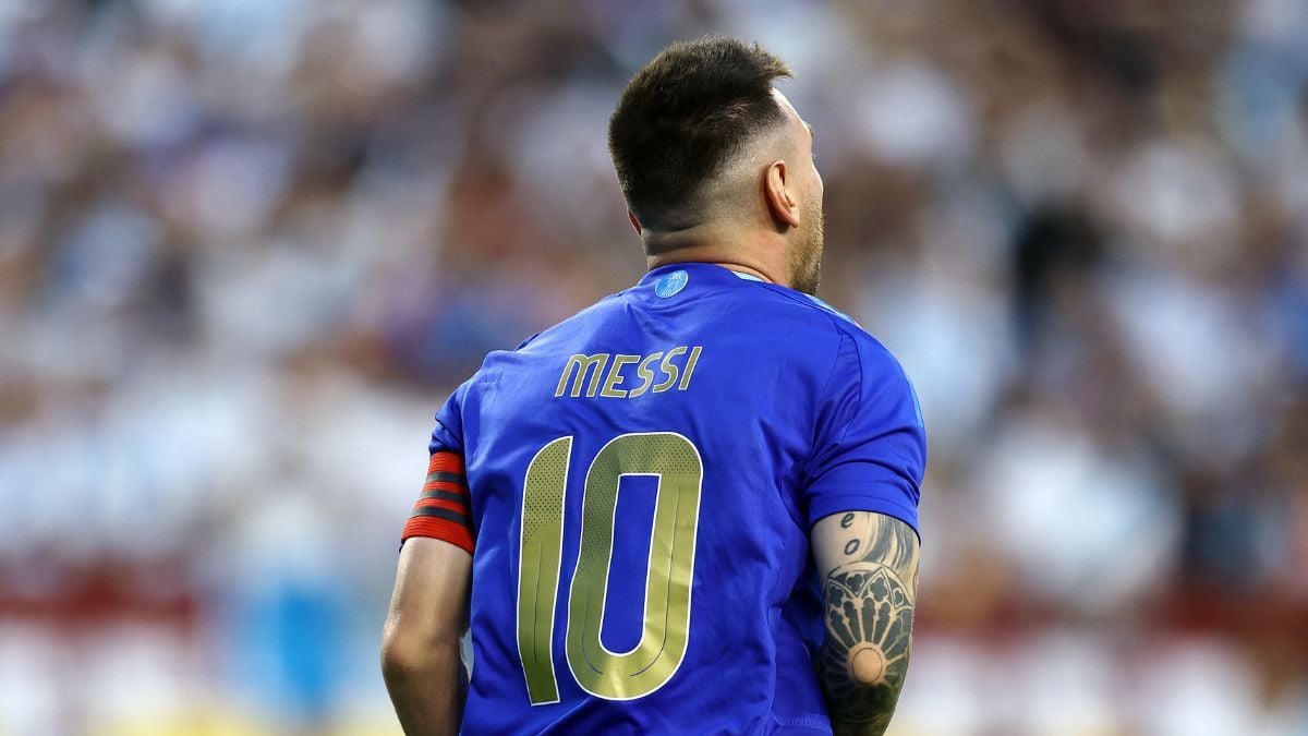 Leo Messi en un amistoso con la selección de Argentina