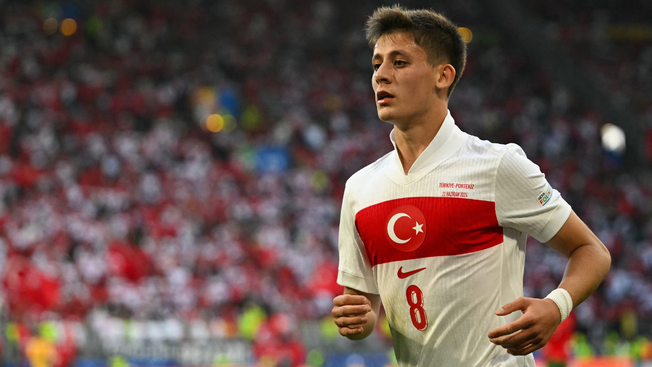 Arda Güler en el duelo entre la selección de Turquía y Portugal en la Eurocopa 2024
