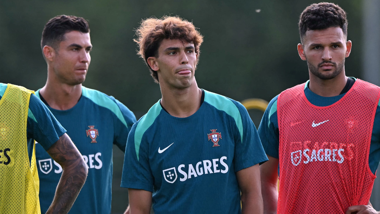Joao Félix en un entrenamiento de la selección de Portugal
