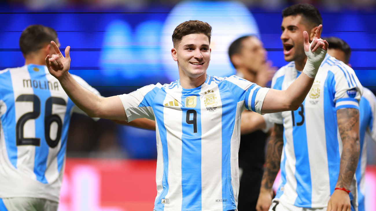 Julián Álvarez en el duelo entre Argentina y Canadá en la Copa América 2024