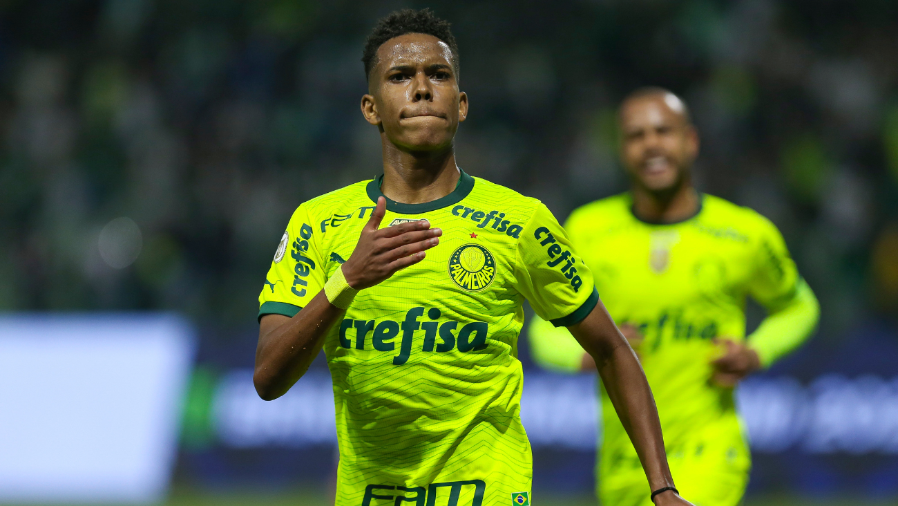 Estevão Willian 'Messinho' en el duelo entre el Palmeiras y Bahía en el Brasileirao