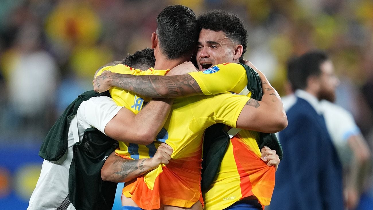 Jugadores de Colombia celebrando durante la Copa América 2024