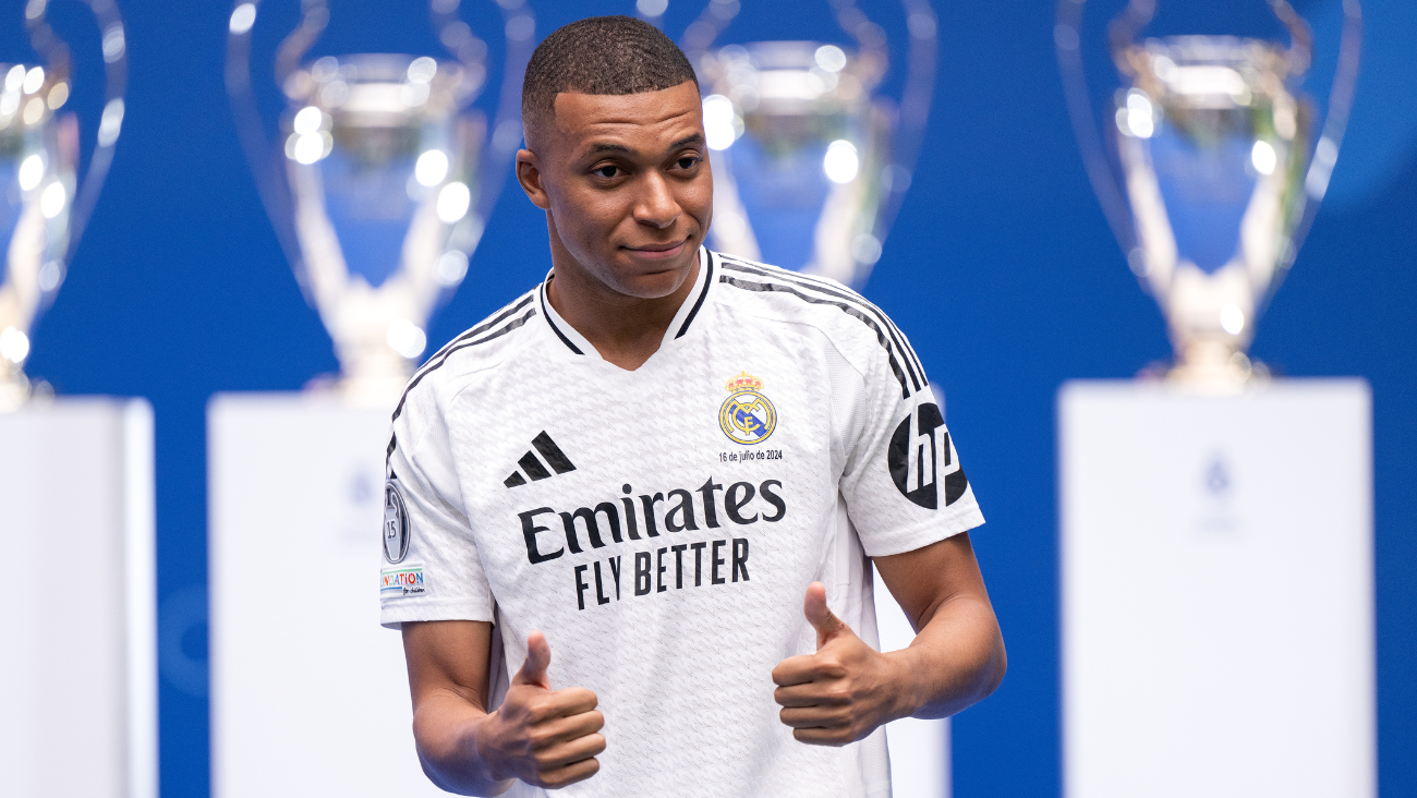 Kylian Mbappé en su presentación como jugador del Real Madrid