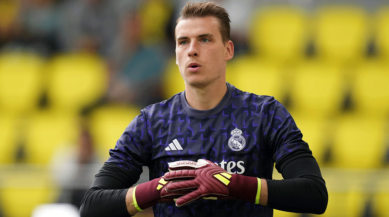 Lunin en un partido