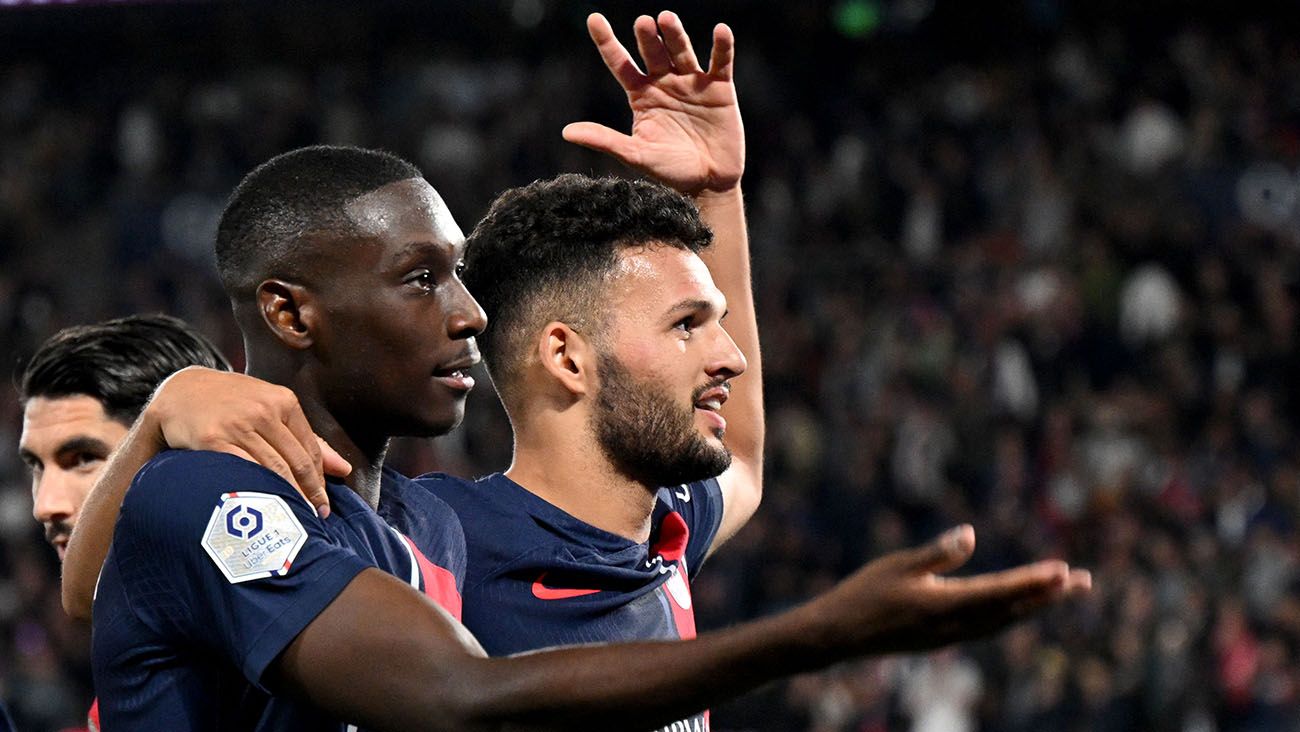 Randal Kolo Muani and Gonçalo Ramos with PSG