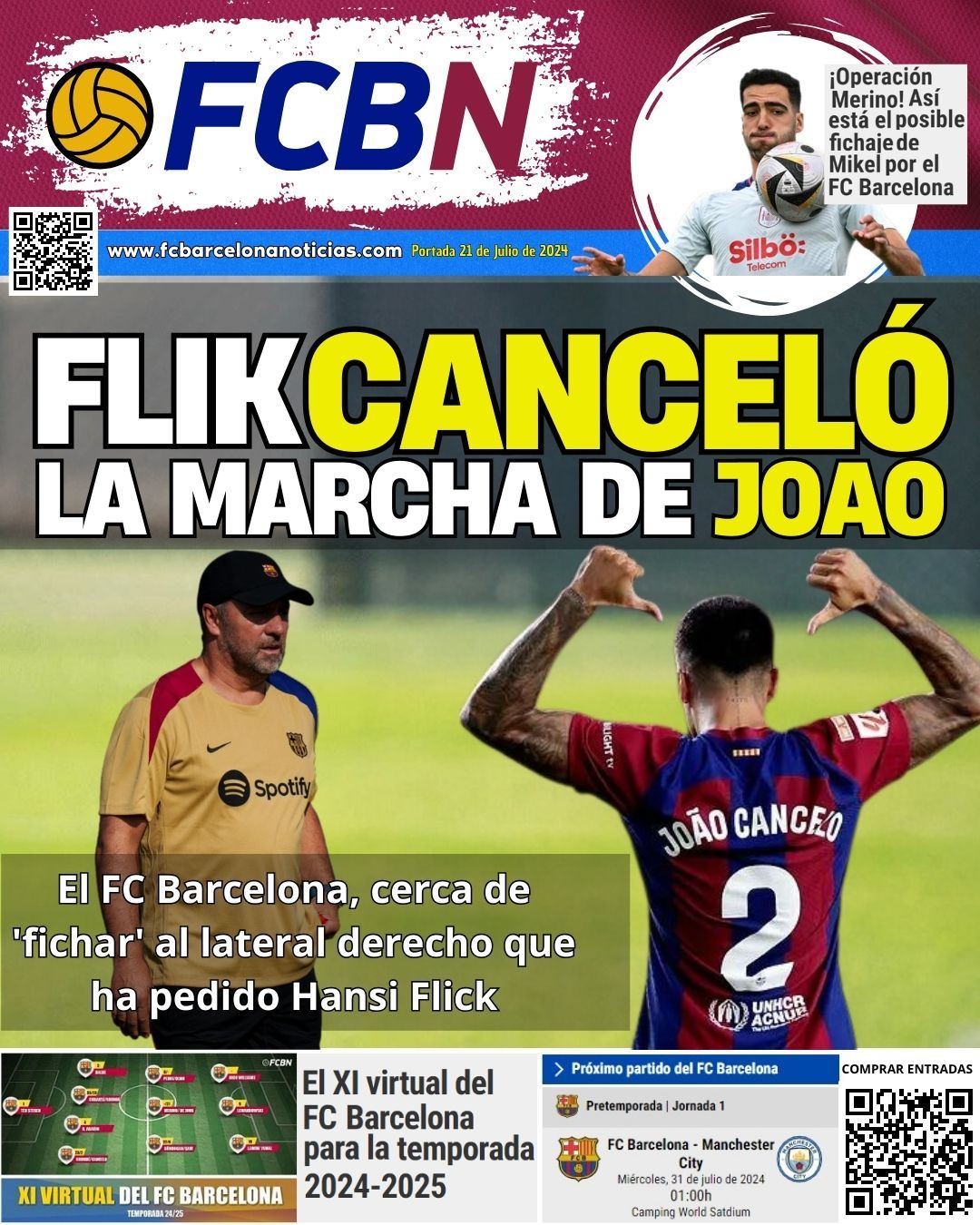 Portada de FCBN del día 21/07/2024