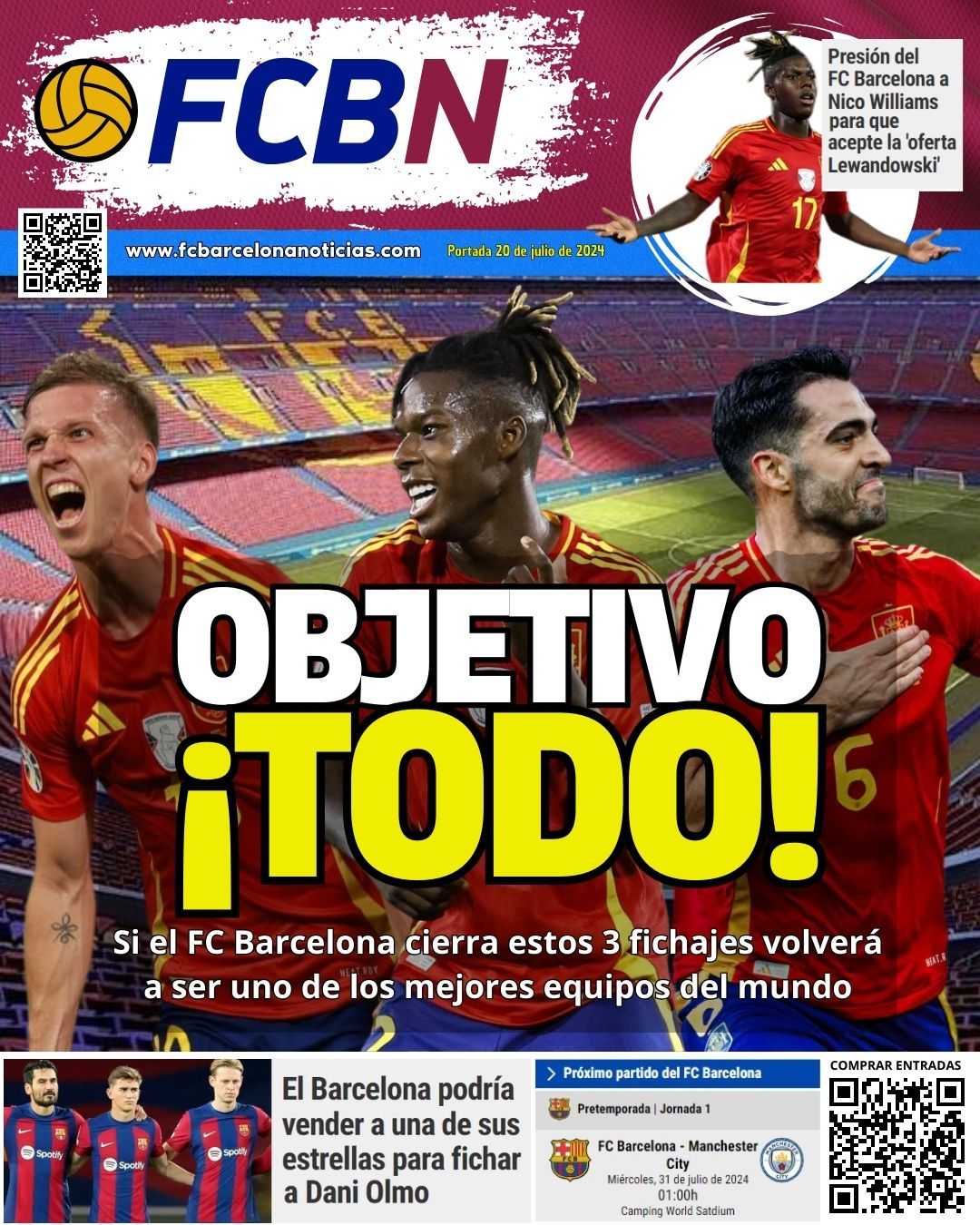 Portada de FCBN del día 20/07/2024