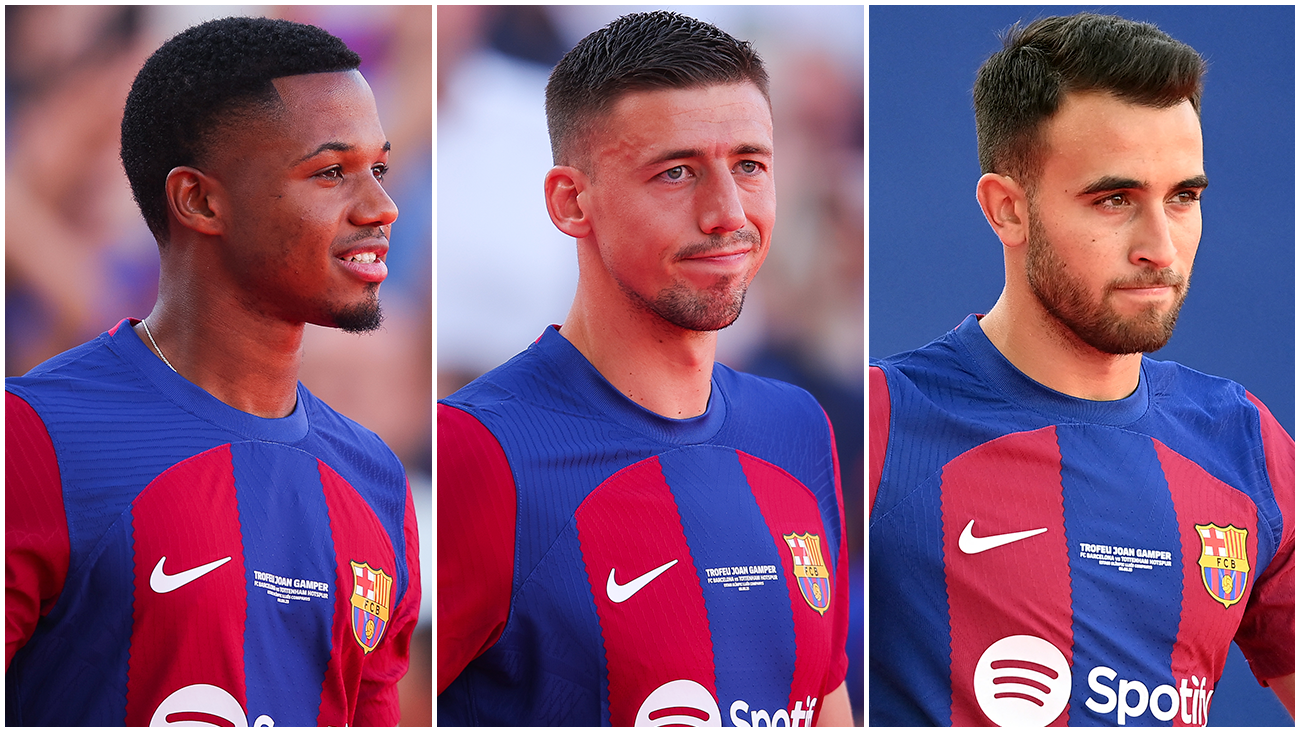 Ansu Fati, Clément Lenglet y Eric García