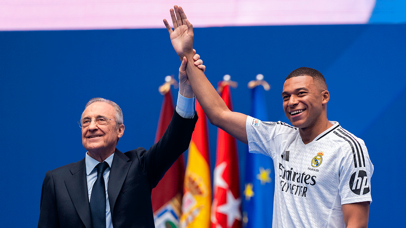 Florentino Perez y Kylian Mbappe