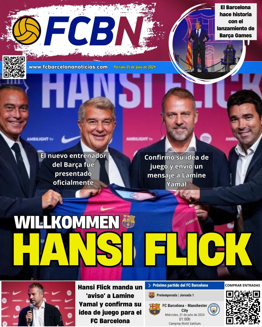 Portada FCBN 24/07/2024: Willkommen Hansi Flick