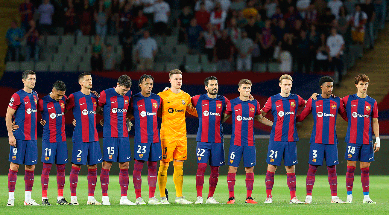 El FC Barcelona antes de un partido