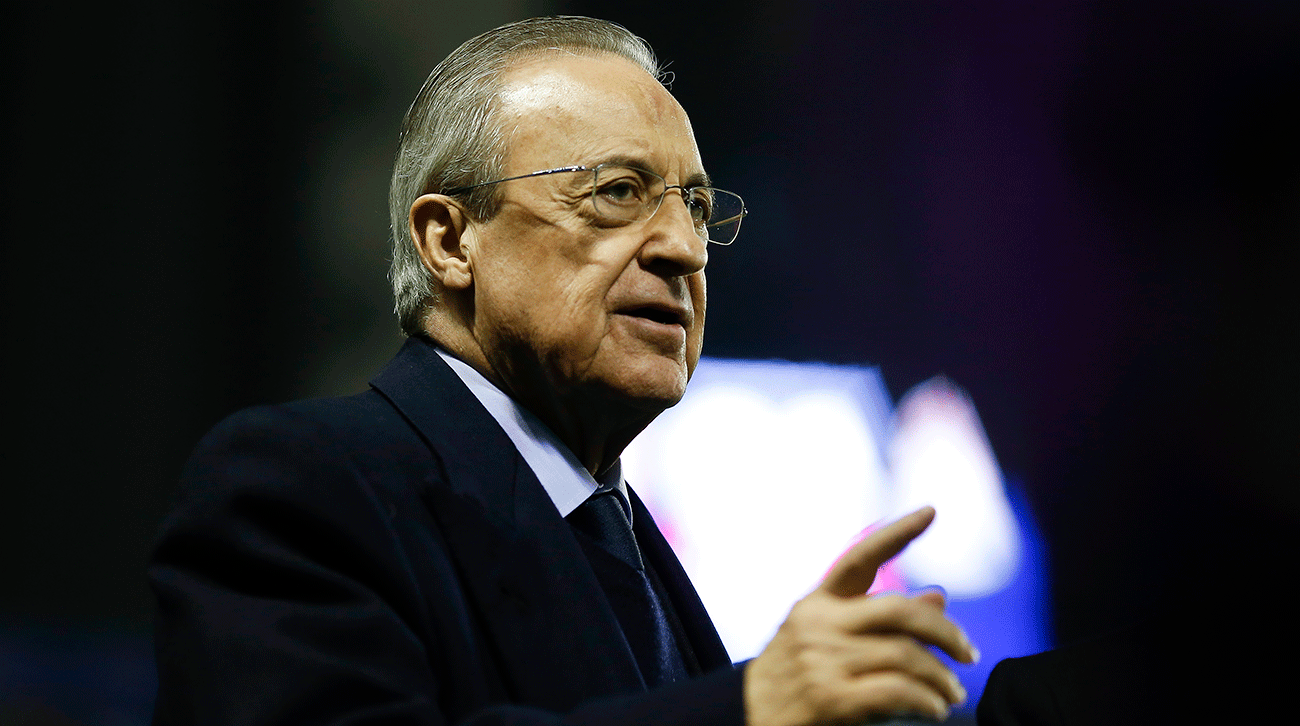 Florentino Perez hablando con los medios