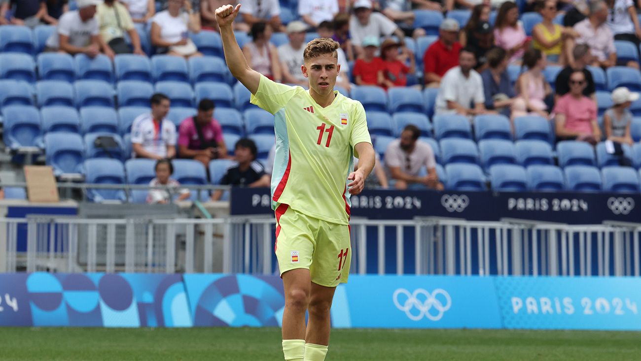 Fermín López celebra un gol