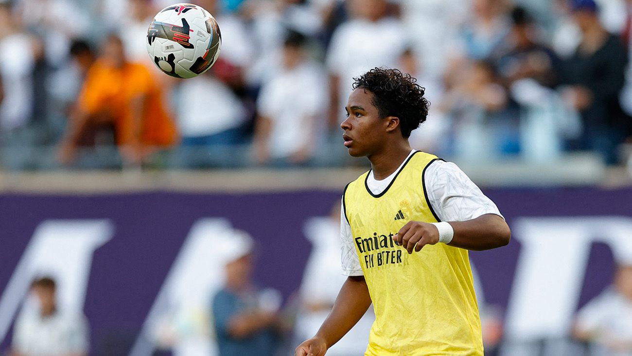 Endrick in a warm-up with Real Madrid