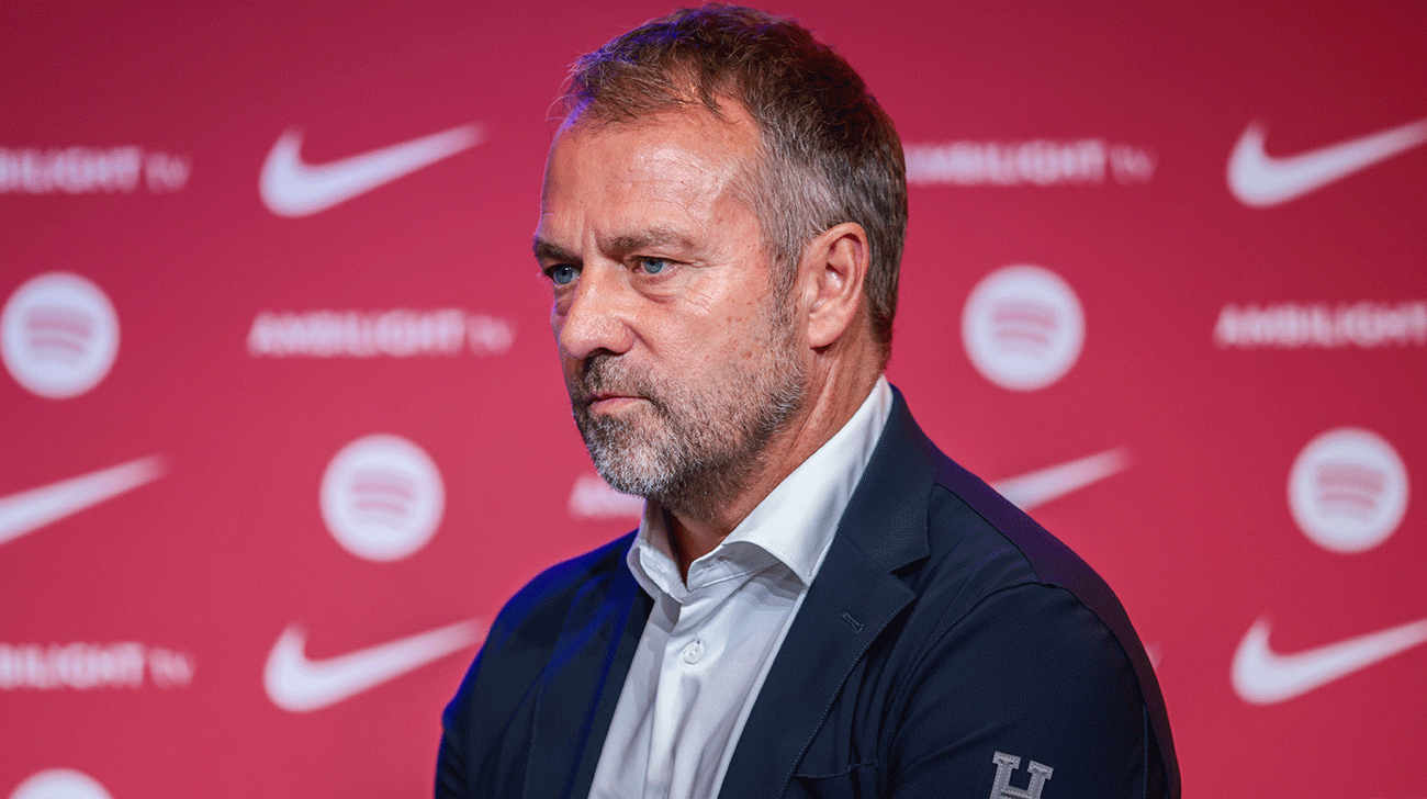 Hansi Flick en su presentacion oficial como entrenador del FC Barcelona