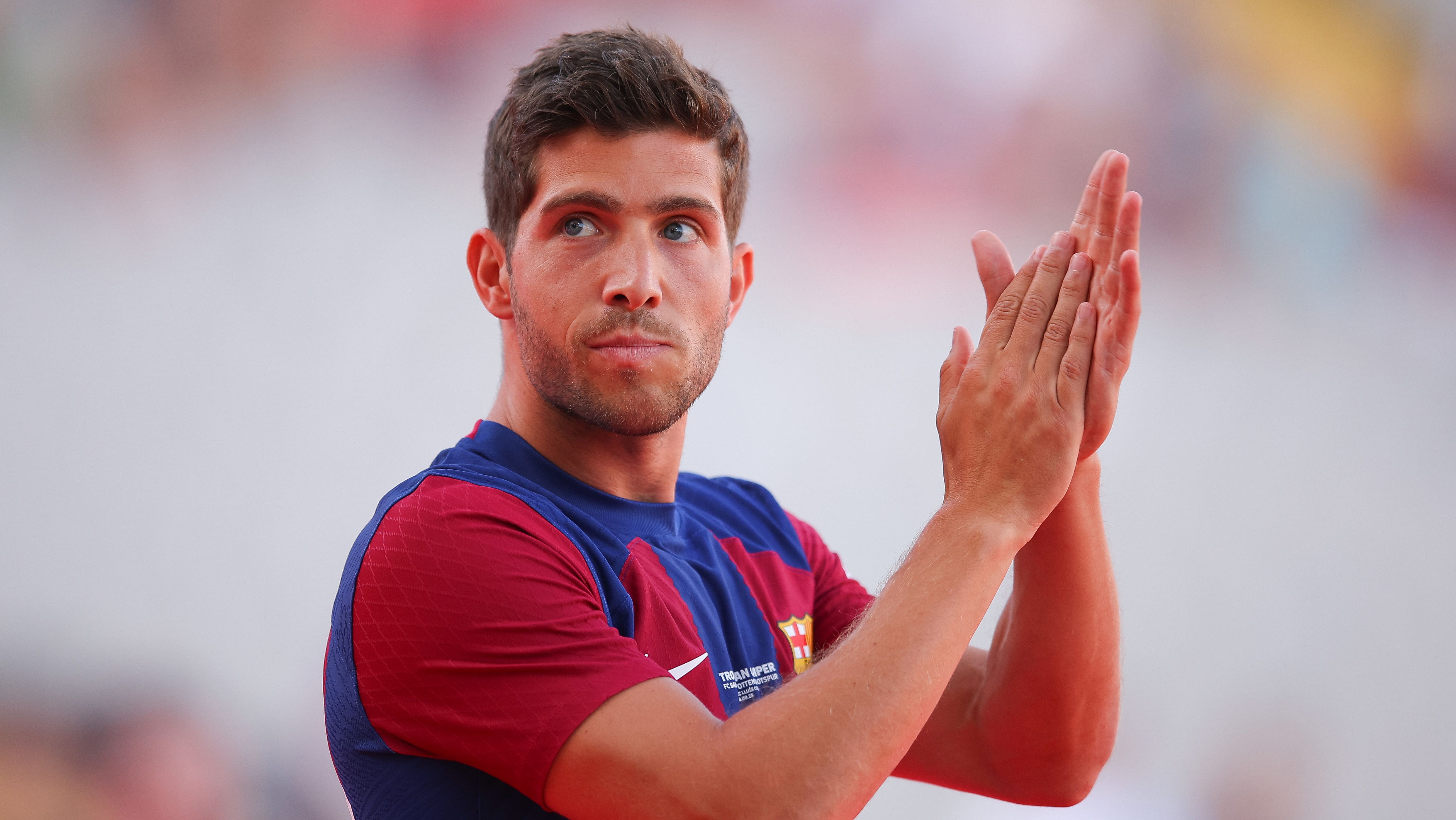 Sergi Roberto jugando un partido en el FC Barcelona