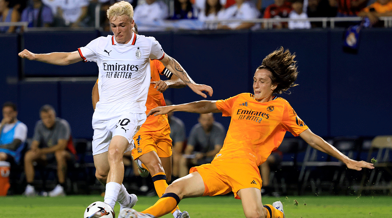 Alejandro Jimenez y Joan Martinez en el ultimo partido del AC Milan contra el Real Madrid