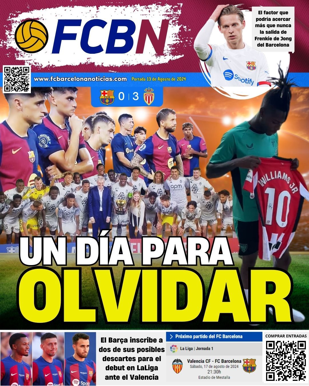 portada fcbn gamper barcelona 0 monaco 3 nico dice no