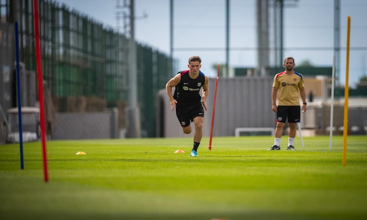 gavi entrenamiento fc barcelona