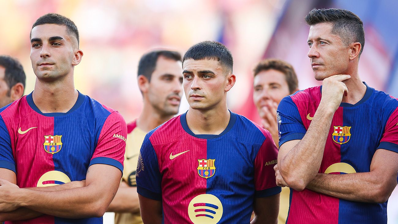 Ferran Torres, Pedri y Robert Lewandowski