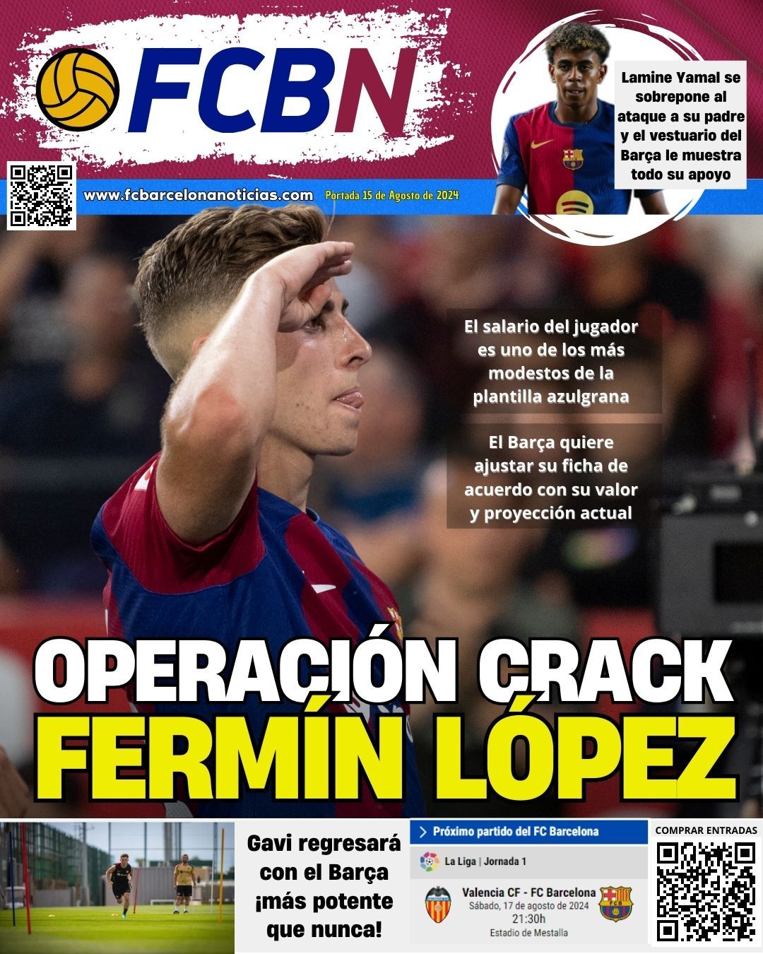 portada fcbn 15 8 2024 fermin lopez fc barcelona