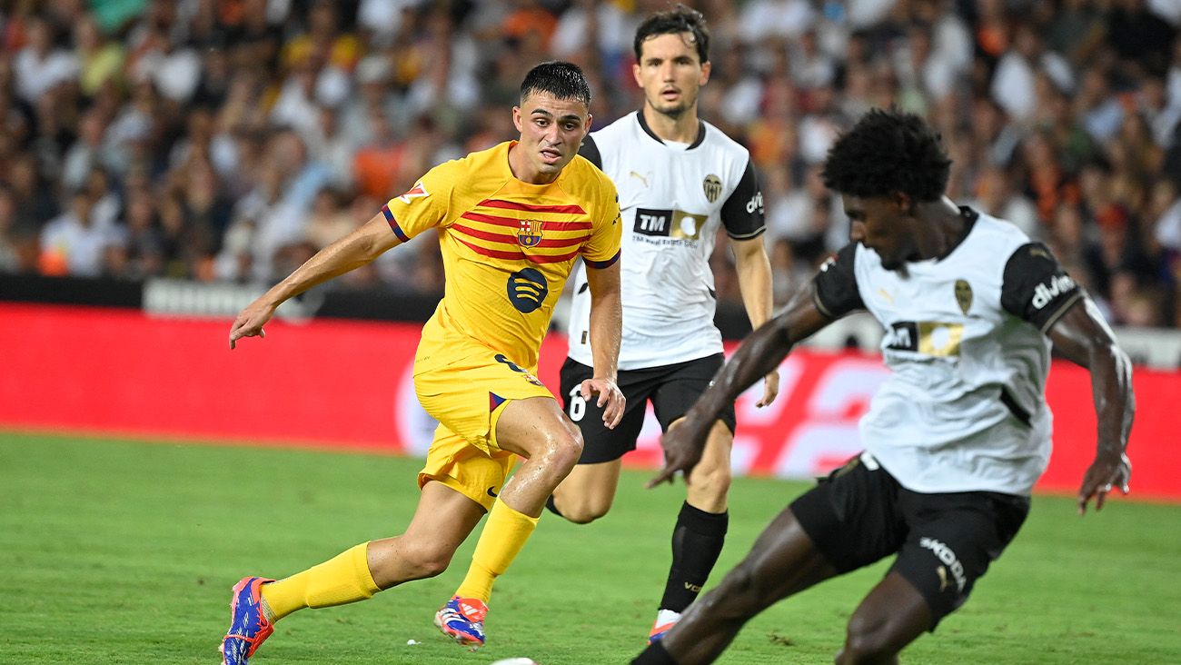 Pedri during Valencia-Barça (1-2)