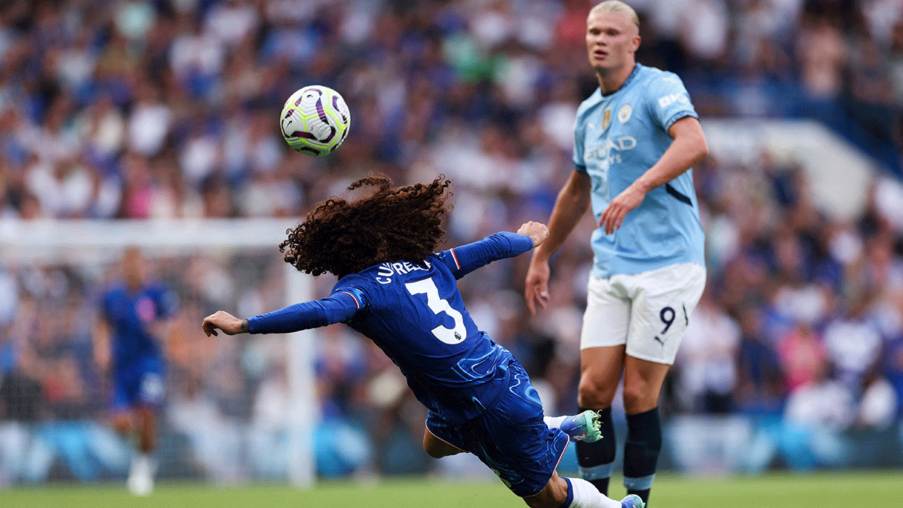 Haaland en el partido contra el Chelsea