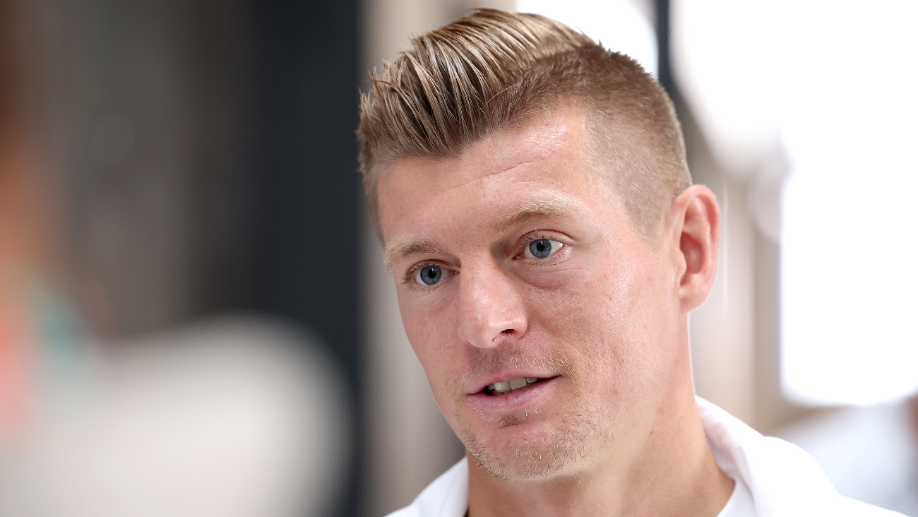 Toni Kroos en una conferencia de prensa con la selección de Alemania