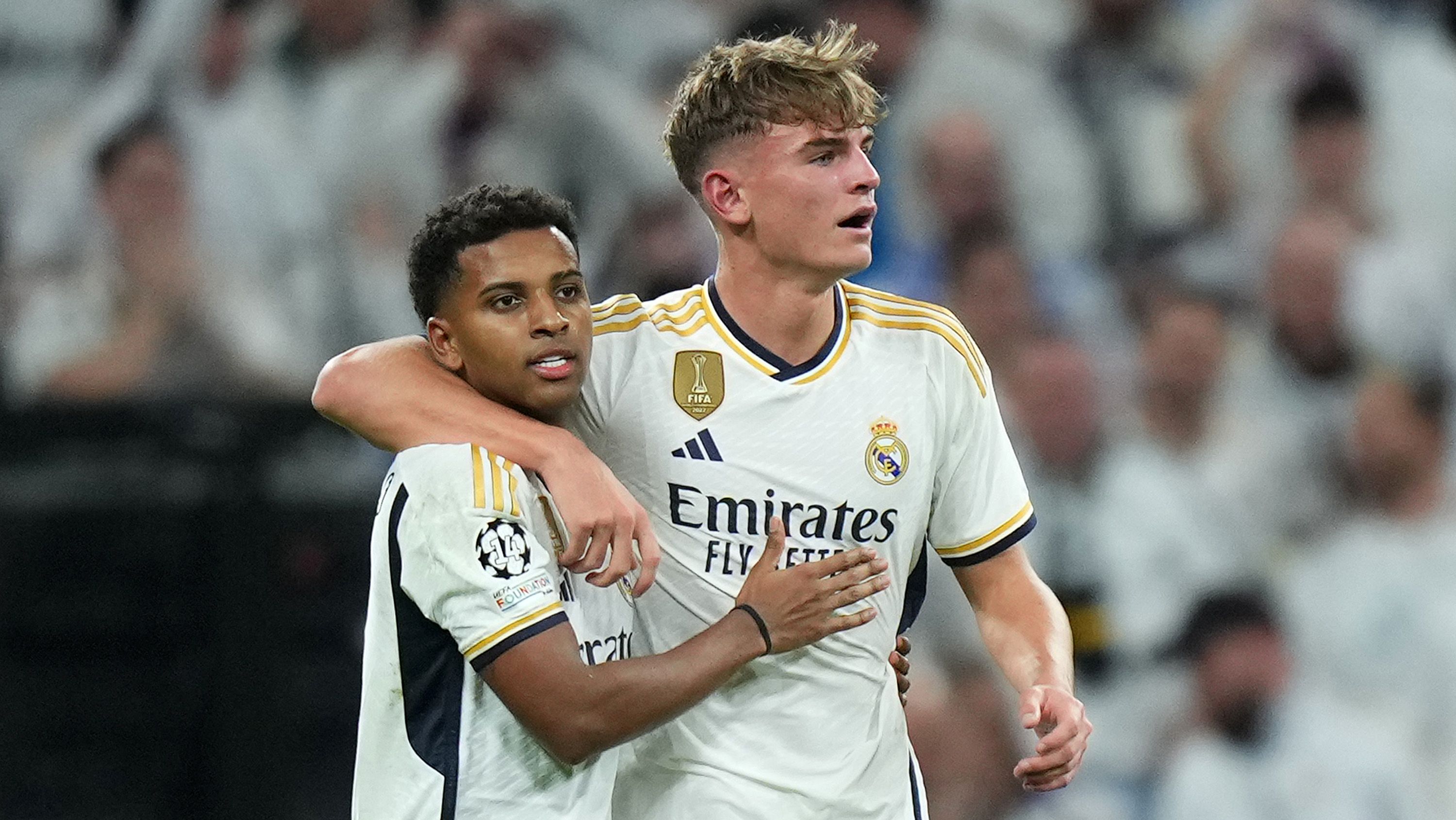 Rodrygo y Nico Paz en un partido del Real Madrid