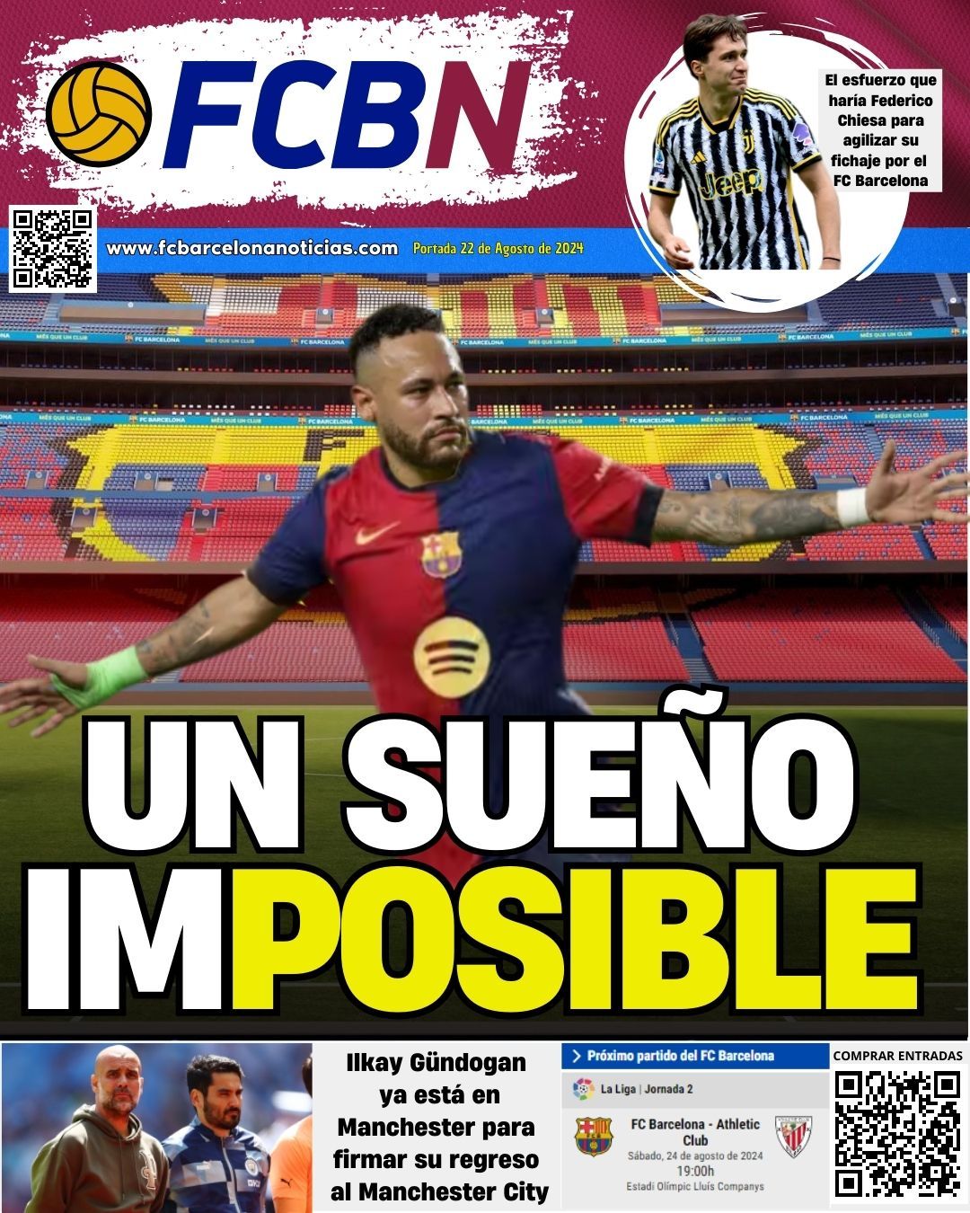 Portada FCBN 22/08/2024: NEYMAR - UN SUEÑO (IM)POSIBLE