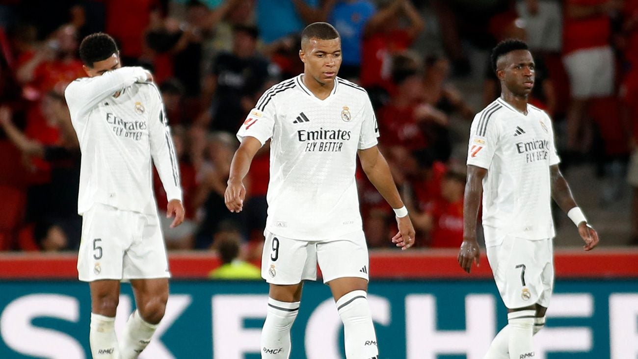 Jude Bellingham, Kylian Mbappé y Vinicius Jr.