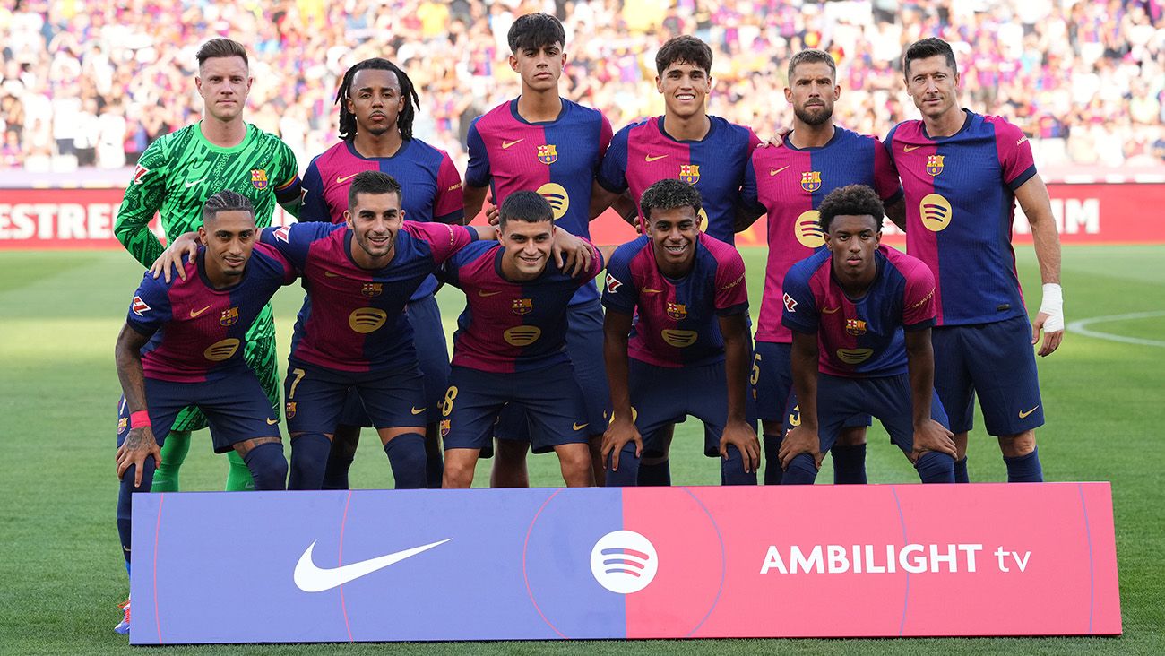 El once del FC Barcelona ante el Athletic en Montjuïc