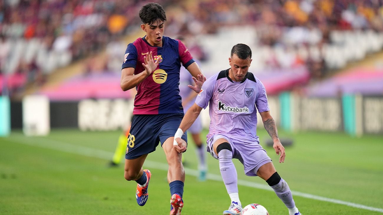 Marc Bernal durante el Barça-Athletic (2-1)